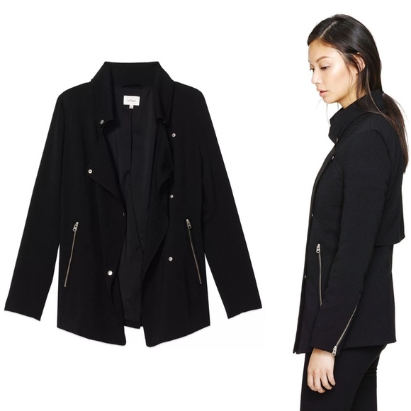 Aritzia Wilfred Mayet Jacket Black Size Small Relax Fit Japanese Fabric Minimal - Picture 2 of 14